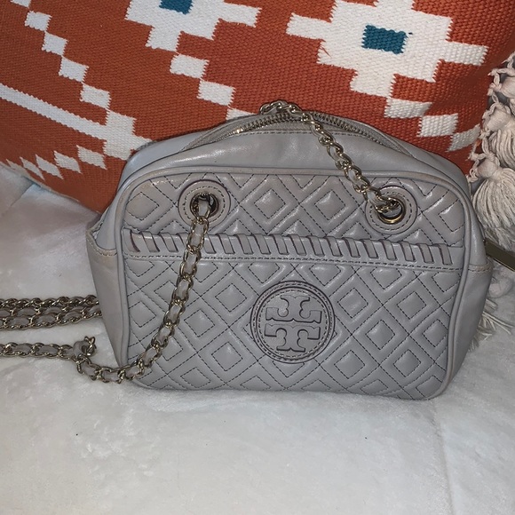 Tory Burch Handbags - TORY BURCH GREY PURSE CHAIN STRAP